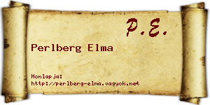 Perlberg Elma névjegykártya